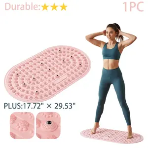 Large Version Anti-Slip Yoga Mat with Raised Metal Granules, Uneven Surface for Open-Close Jump Training, Weightlifting Resistance, Exercise Mat