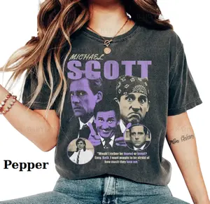 Michael Scott Vintage Graphic Tees, Retro Office TV Show T-Shirt, Movie Tee, Unisex Meme Cringe Funny Shirt, Gift, Menswear Womenswear Streetwear Cotton Comfort