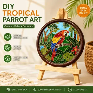 Parrot Pattern Enamel Painting Set, DIY Coloring Kit, Nature Theme, Perfect for Festival Party Gifts, Home Decor Gift, Includes Full Painting Tools
