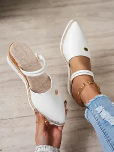 Women's Fashionable Plain Color Slip on Sandals, Elegant Fashionable Sandals, Casual Comfortable High Heel Sandals for Daily Wear, Lightweight Breathable Shoes for Women & Girls, Summer Footwear, Wedge Sandal Shoes