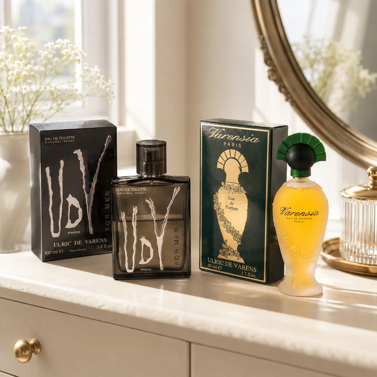 Ulric de Varens UDV For Men EDT & Varensia EDP 2-Piece Fragrance Bundle, 3.4 fl oz + 1.7 fl oz