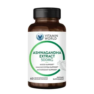 Vitamin World Ashwagandha 500mg - Mood Support, Vegan, Gluten Free - Healthcare