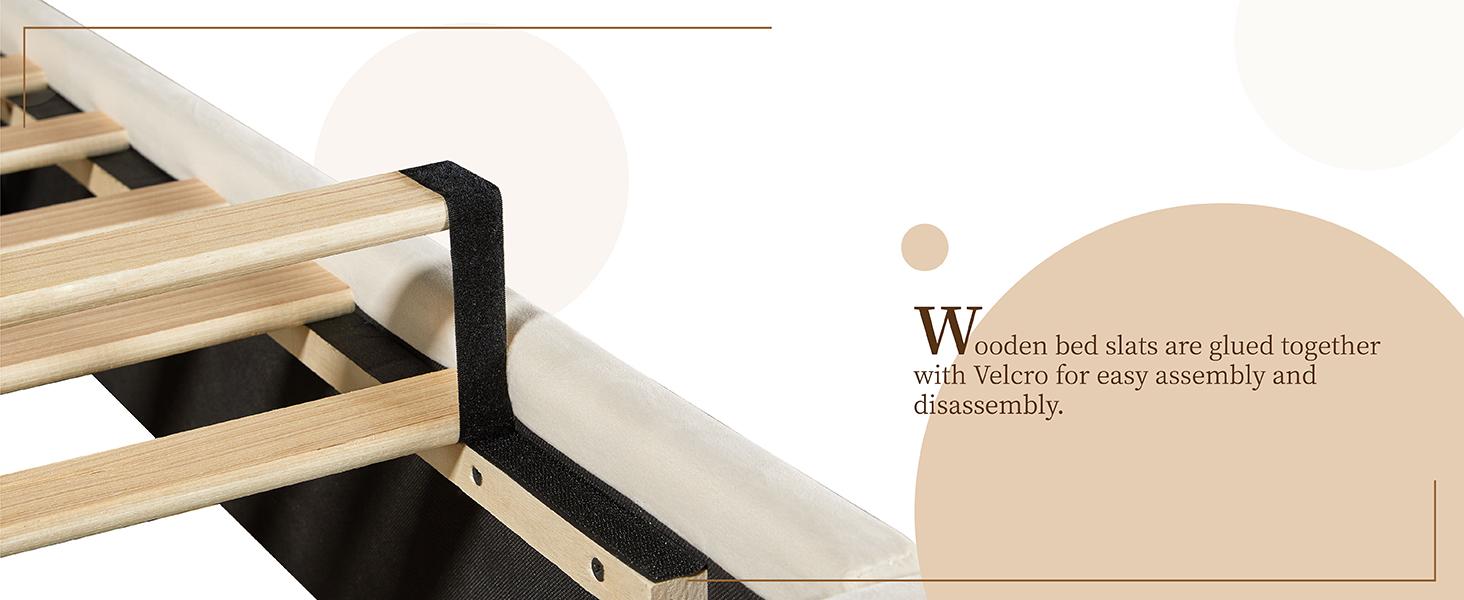 AMERLIFE 52.8" High Bed Frame with Sleigh Headboard, Modern Velvet Upholstered Platform Bed with Deep Button Tufted Headboard/Studded Trim, Queen/King Size/Unique Bedroom Furniture/Best Gift Ideas/Christmas Gifts