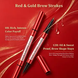 iMethod Curved Eyebrow Pen - Microblading, Liquid,  2-in-1 Dual-Ended with Micro-Fork-Tip Applicator, Waterproof and Long Lasting Makeup Cosmetic