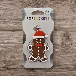 Gingerbread Man Phone Grip Holder with Expanding Design | Magnetic Stand | Swappable Top | Secure Hold for iPhone MagSafe Cases | Adhesive Option | Kindle Accessory | Cellphone Durable Smartphone Mount Android