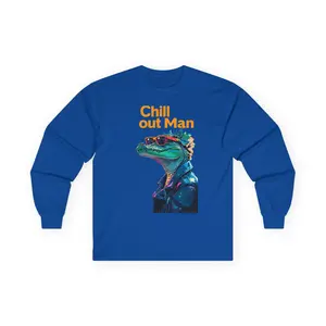 Chill Out Man Long Sleeve Tee, Funny Graphic Tee, Unisex Casual Shirt, Gift for Friends, Cool Vibe Fashion