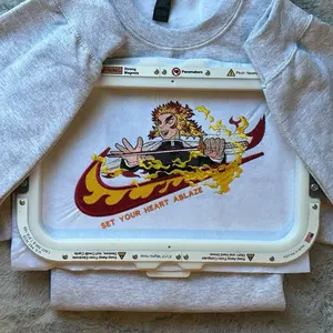 Rengoku Embroidered Sweatshirt or Hoodie Menswear Tops Anime & Manga Classic Fit | Anime Hand made with love