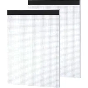 2 Packs Easy Tear Grid Paper Pads, 30 Sheets Per Book, 11.6"x8.5", 4x4 Squares, Ideal for Engineering & Technical Drawing, School Office Use