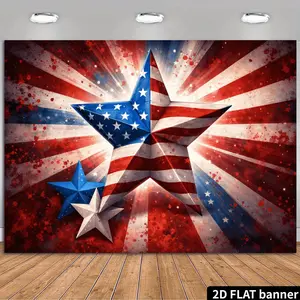 American Independence Day Backdrop Stars Stripes Photography Background, Patriotic Tapestry Wall Hanging, Premium Polyester Party Banner For Holiday Celebration, Family Gathering, Home Decoration Supplies