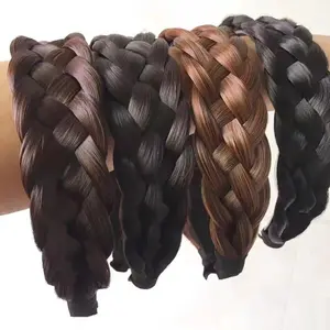 2pcs Fishbone Braid Wig Cap, Integrated Twist Hair Clip, Braided Bun Holder, Handmade Headband with Decorative Accessories