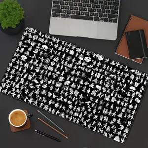 Fallout Vault Boy Black And White Retro Vintage Large Gaming Mouse Pad Black Mousepad HD Print NonSlip Rubber Base Big Size XXL Extended Key board Pad PC Desk Pad Office Desk Accessories