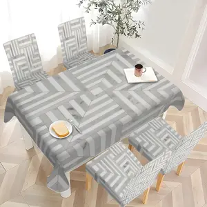 2/4/6/5/7 pieces of fashionable and high-end dining chair slipcover and tablecloth sets, thickened dining chair slipcover and tablecloth sets (1 tablecloth + 4 chair covers or 1 tablecloth + 6 chair covers), easy to care for, reusable, for home decoration