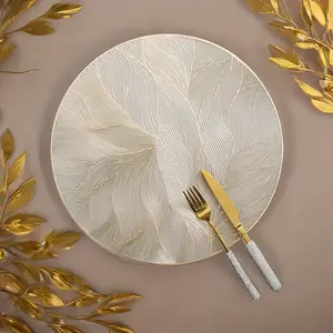 2-Pack Round Place Mats, Washable, Easy Clean, Non-Slip, Heat Resistant, Table Mat, Holiday Wedding Party Decor