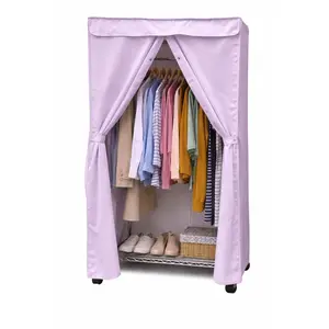 Portable Garment Rack Cover 48"W x 18"D x 75"H Lilac Purple organizer  storage