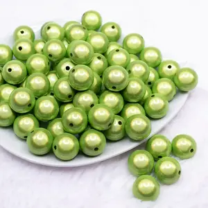 16mm Lime Green Miracle Bubblegum Bead