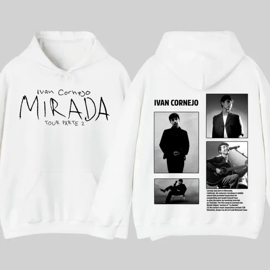 Ivan Cornejo Mirada Tour Parte 2 Hoodie Soft Cotton Poly Blend Double Stitched Hems No Sag Collar Machine Washable Gift For Fans