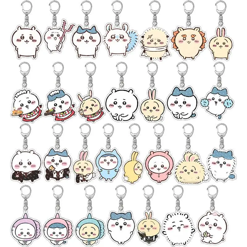 yiji Pendant Anime Comic Acrylic Peripheral Keychain Hachiware Usagi Cute Pendant Bag Hanging Decoration Decoration