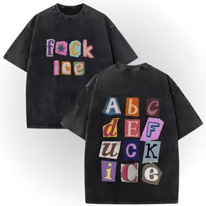 ✊🏾 F*ck ICE Magazine Letters Unisex Graphic Tee |   100% Cotton Vintage Washed Double-Sided, No One Is Illegal On Stolen Land # AbolishIce # IceOut # HumanRights # 100CottonTee # DoubleSidedTee # NoOneIsIllegal # TikTokMadeMeBuyIt # TikTokShop