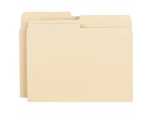 Business Source File Folder 11 pt 1/2 Cut Ast Tabs Letter 100/BX Manila 17524