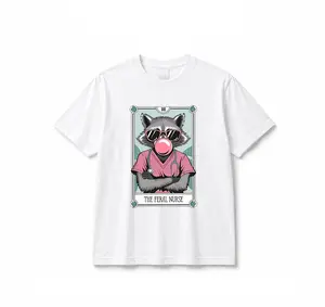 Feral Nurse Funny Tarot Shirt, Registered Nurse Raccoon T-Shirt, Trendy CNA Tee, Snarky Nursing Student Grad Gift, Nurse Life Womenswear