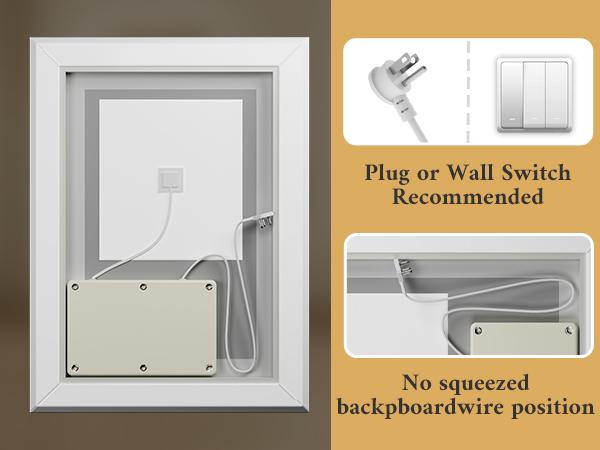 TETOTE LED Mirror with Acrylic Frame, Frontlit & Backlit with Dimmable Brightness and 3 Color Temperatures, Anti-fog & Smart Memory, Easy Mounting TETOTE LED Mirror with Acrylic Frame, Frontlit & Backlit with Dimmable Brightness and 3 Color Temperatures, Anti-fog & Smart Memory, Easy Mounting