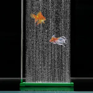 Aquarium Air Bubble Bar, 6.3 Inch Double Row Fine  Air Bubble Curtain Wall, Self-Sinking Design High Dissolved  Diffuser Fish  Bubbler for Freshwater Saltwater Hydroponics