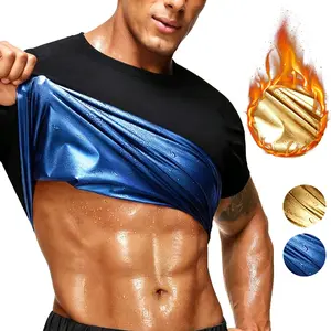 Men Waist Trainer Sauna Shirt Sweat Sauna Suit Shapewear for Gym Exercise Compression Shirt Workout Athletic Activewear Training Clothes