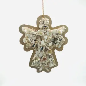 Crushed Oyster Shell Angel Ornament