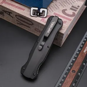 U-T outdoor folding knife, aluminum alloy handle, high hardness steel, EDC tool for outdoor camping and fishing.