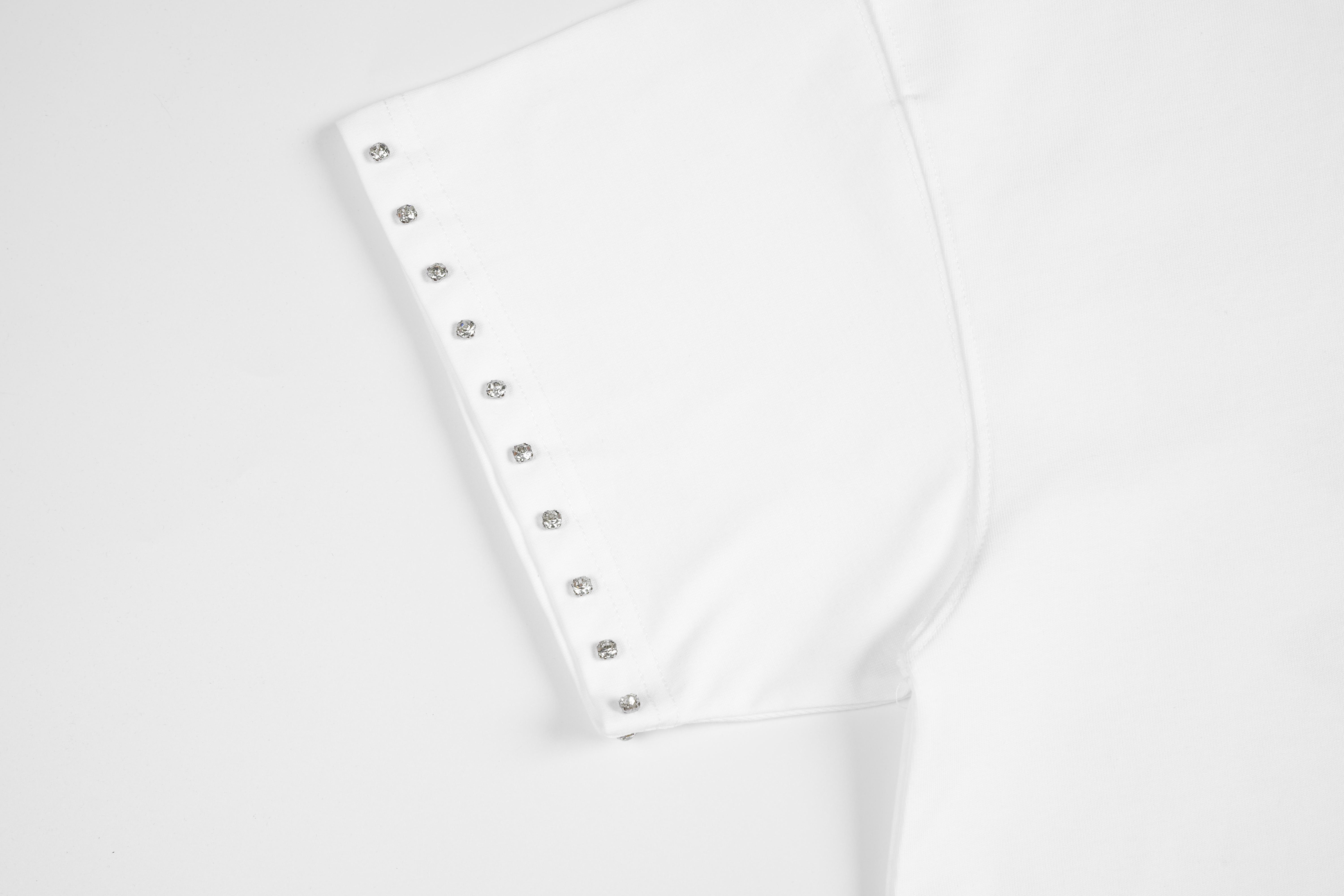 Men's Y2K Cartoon Rapper Studded Oversize White Tee | Summer Crystal Street wear Must-Have