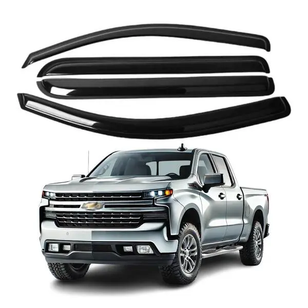 Fits Chevy Silverado GMC Sierra 2019-2023 Crew Cab Window Visor Sun Rain Guard