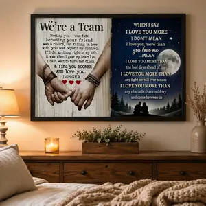 Personalized We're A Team Couple Poster for Him Her Husband Wife Christmas Birthday Anniversary Custom Name Canvas Print Wall Art Home Decor Picture for Bedroom LivingRoom - Decorative Artwork Eco-Friendly Fade-Resistant UV-Protected - Creative tiktokshop
