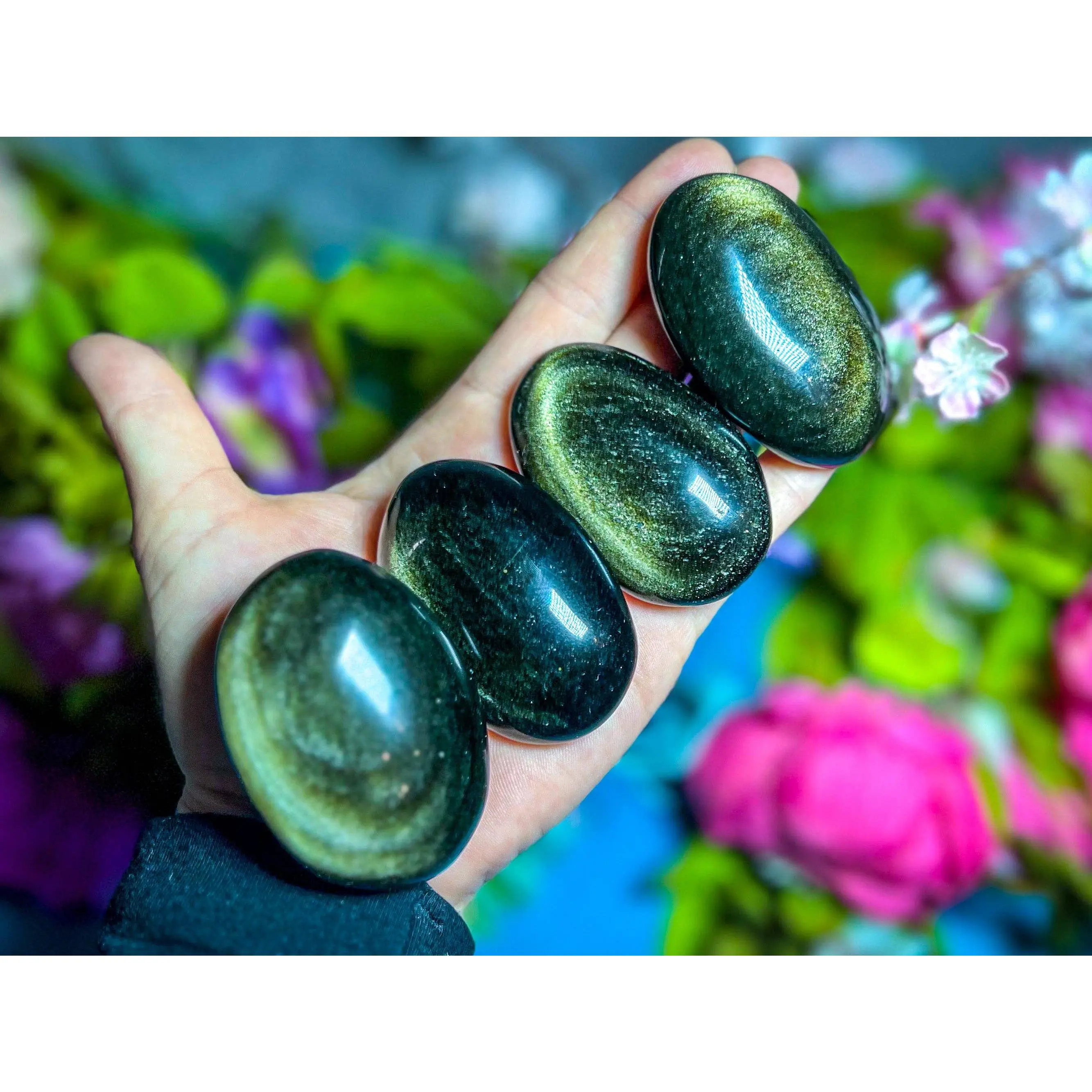 Gold Obsidian Palm Stone