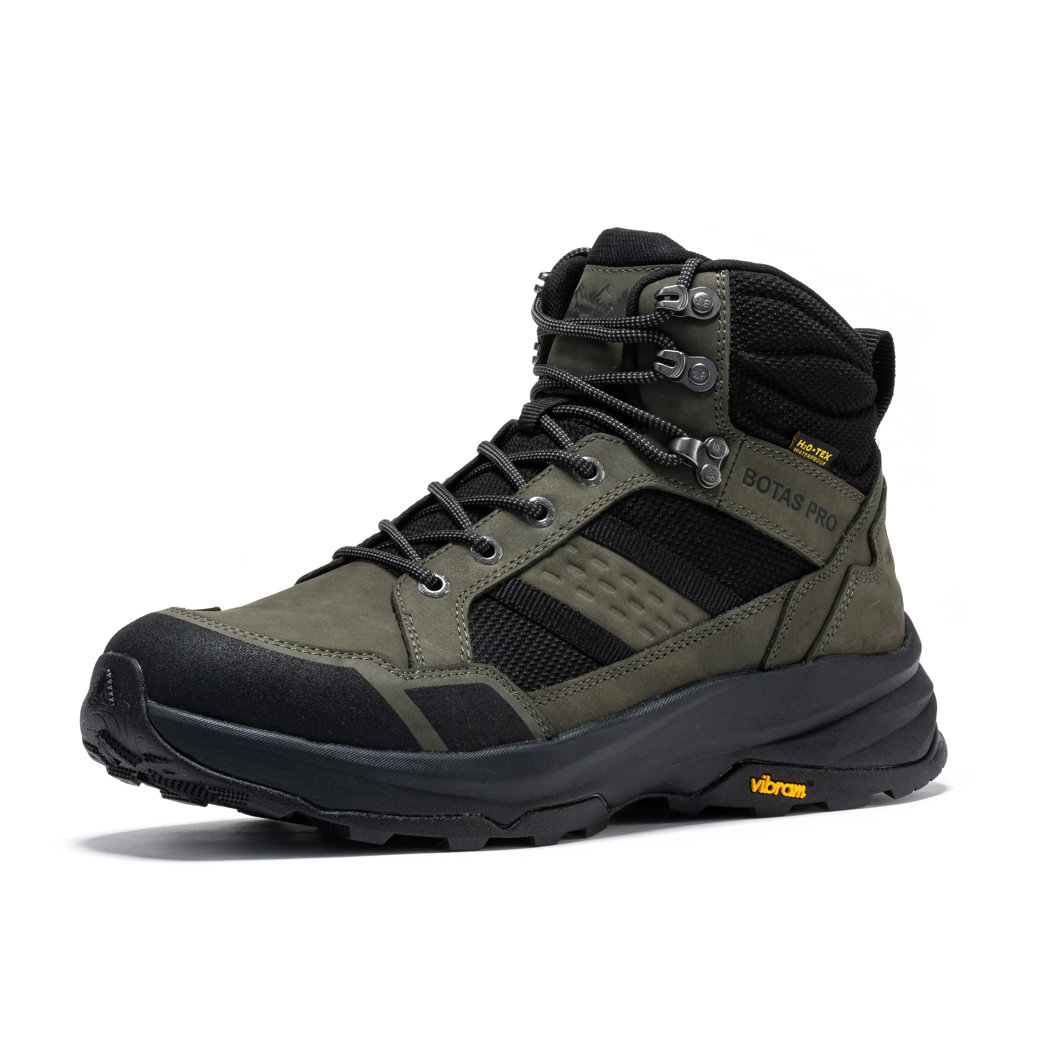 Botas Pro Men's Waterproof Hiking Boots, Durable Nubuck Leather Trail Shoes for Rugged Terrain
