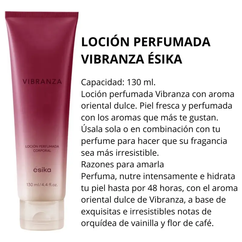 Loción Corporal Crema Perfumada Vibranza Ésika 130 Ml Oriental Dulce
