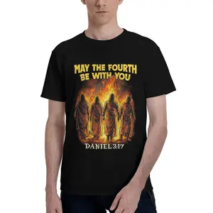 May The Fourth Be With You Daniel 3 17 Shirt, Cool Graphic Bible Quote Shirt, Christianity Gift Shirt, Faith Shirt, Church Shirt, Soft Tee
