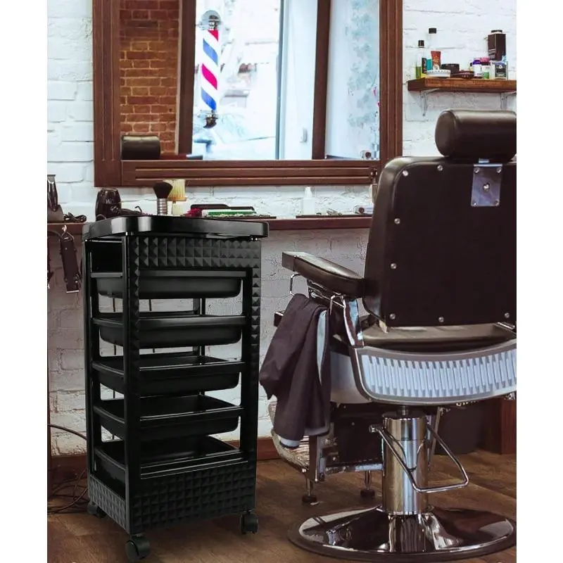 Beauty Salon Trolley Cart With Wheels,Salon Rolling Cart For Stylist With 5 Removable Drawers,Multipurpose Beauty Cart,Mobile Storage Station,Hairstylist Cart For Beauty Tattoo Hairdressing counter