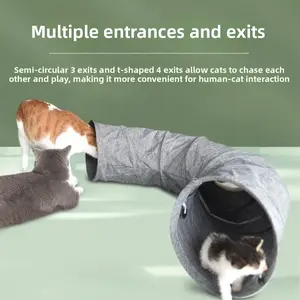 Cat Tunnel Cat Bed Channel Easy Clean Anti-Static Durable Foldable Toy for Cats All Seasons, Ideal for Play & Rest