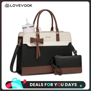 LOVEVOOK Fall Laptop Tote Bag for Women,Leather Work Bag, Waterproof Business Teacher Bag,Large Computer Handbag Purse Briefcase,Office Gifts for Women. DealsForYouDays
