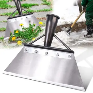 Garden Cleaning Shovel Without Handle, Multifunctional Snow Shovel, Ice Scraper and Weed Remover Tool, Carbon Steel for Outdoor Use