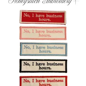 Honeystitch Embroidery Iron On Embroidered Business Hours Patch