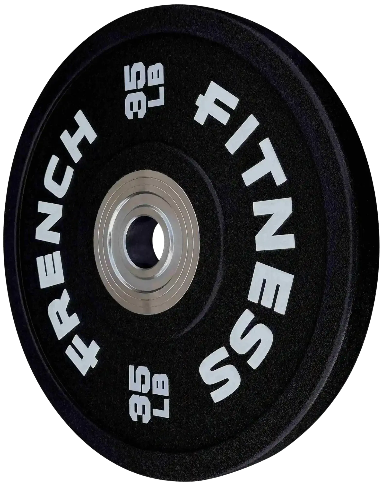 35lb Black Urethane Bumper Weight Plate - French Fitness Competition, Gym Fitness, Plate Weight Lifting, Bar Compatible (New), Low Friction, One-Piece