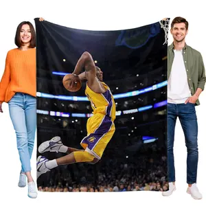 Kobe Bryant Themed Soft Warm Flannel Throw Blanket, 50x60 in Kids’ Gift, for Bedroom Bed Decor, Throw Blankets