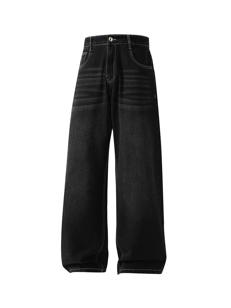 4-pack men’s jeans for autumn/winter, high cotton content, simple versatile straight-leg classic vintage jeans—men’s pants suitable for everyday commuting and casual wear.