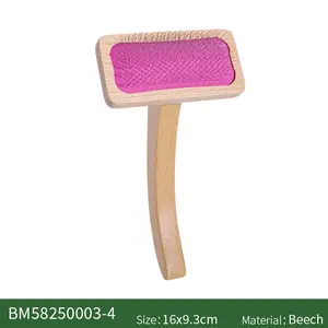 Dog & Cat Comb Pet Slicker Brush with Wood Handle Elegant Grooming Comb for Removing Shedding, Tangles and Dirt US