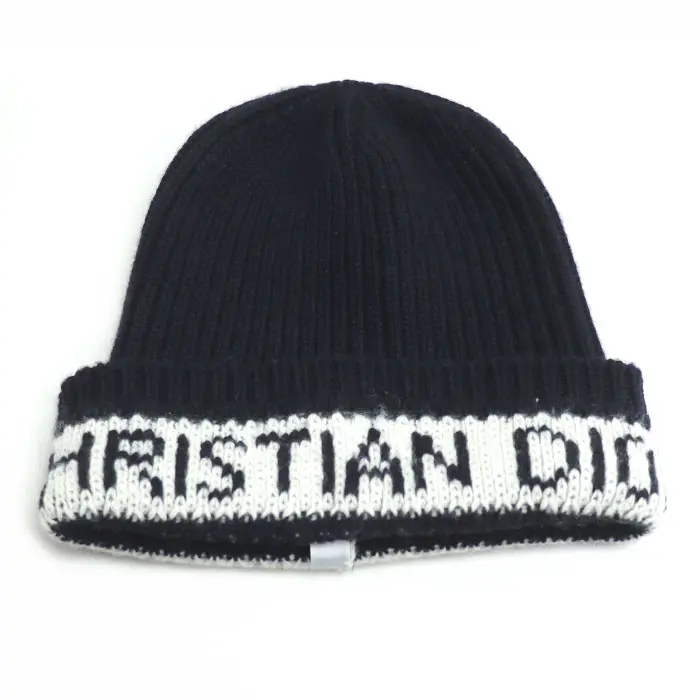 Pre-owned Dior Wool Small Leather Goods Cashmere Knit Cap