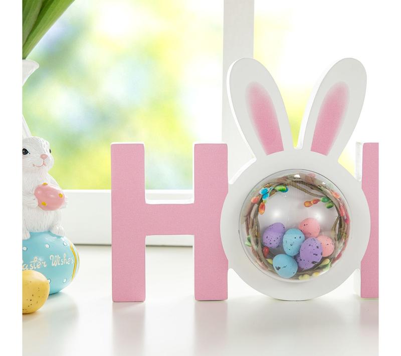 Glitzhome 10"L Easter Wooden HOP Table Decor