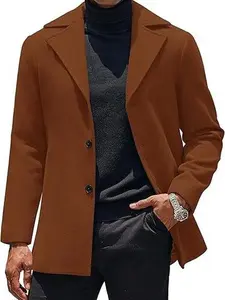 COOFANDY B Mens Trench Coat Notched Collar Single Breasted Peacoat Winter Overcoat With Pockets COOFANDY B Mens Trench Coat Notched Collar Single Breasted Peacoat Winter Overcoat With Pockets