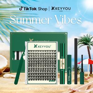 KEYYOU DIY Cluster Lashes Summer Volume Waterproof Long-Lasting Lash Extension D Curl 8-18MIX Eyelash Extensions Cosmetic Makeup  #DealsForYouDays
