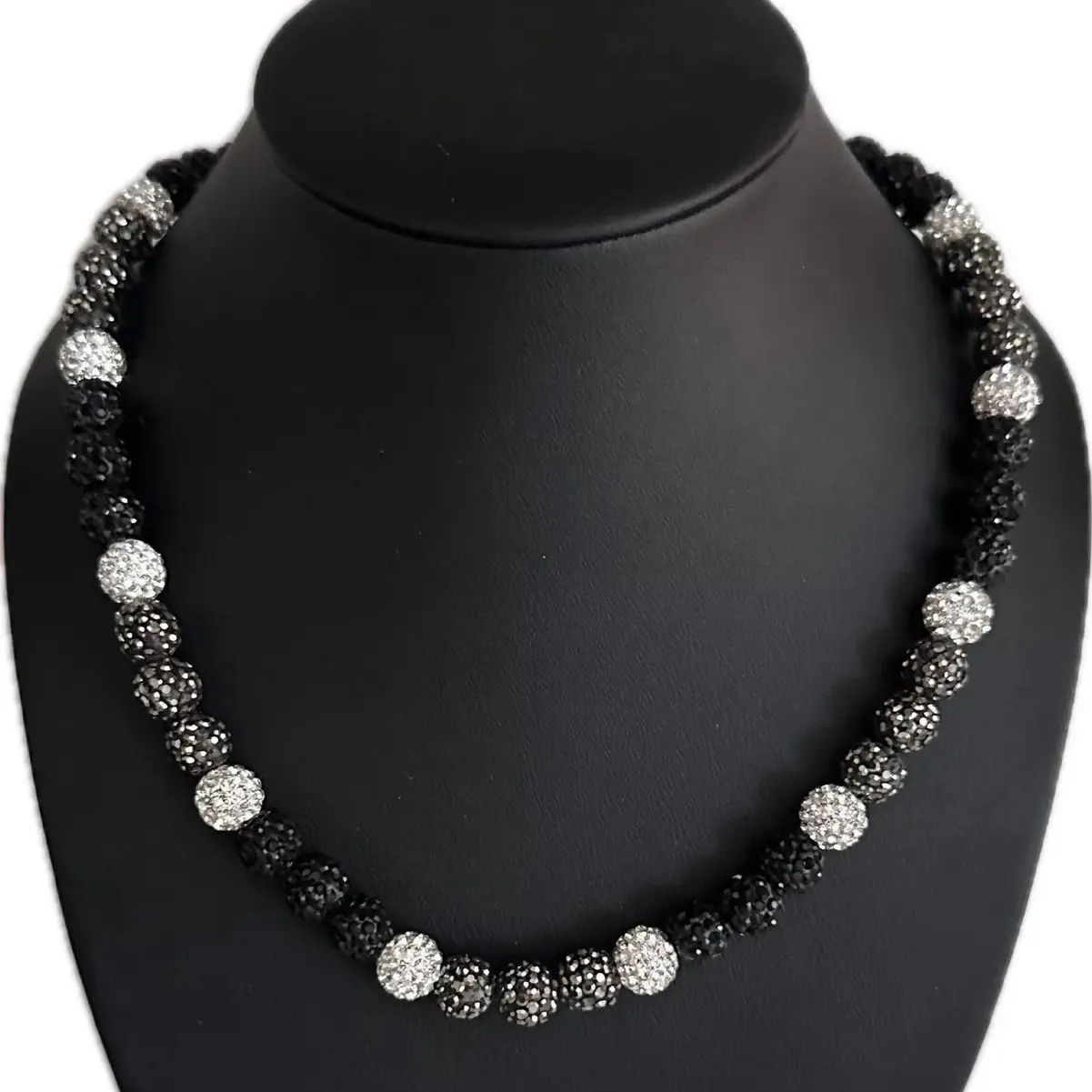Black, Grey, and White Baseball Bling Necklace - Elegant Design for Baseball Enthusiasts